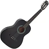 Gear4Music 3/4 Klassisk Guitar Sort fra