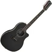 Gear4Music 12-strenget elektroakustisk Roundback guitar fra sort