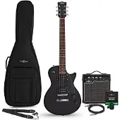 Gear4Music New Jersey Electric Guitar Black 10W Guitar Amp & Accessory Pack