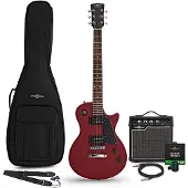 Gear4Music New Jersey Electric Guitar Red 10W Guitar Amp & Accessory Pack
