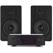 AVCOM Solid State Amplifier with Passive Speakers Black