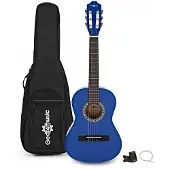 Gear4Music Junior 1/2 Klassisk Guitar Pakke Blå fra