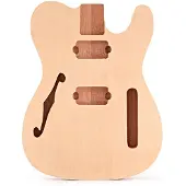 Gear4Music Knoxville Semi Hollow Elektrisk Guitar Krop Mahogni