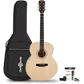 Gear4Music Jumbo Left Handed Electro Acoustic Guitar by Natural