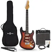 Gear4Music LA Select elektrisk guitar Sunburst 15W Guitar forstærker & tilbehørs Pakke
