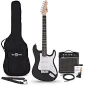 Gear4Music LA Elektrisk Guitar + Forstærkerpakke Sort