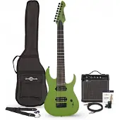 Gear4Music Harlem S 8-strenget elektrisk guitar + 15 W forstærker Pakke Slime Green