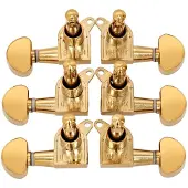 Gear4Music Guitarworks Stemmeskruer 3-A-Side Kidney Keys Guld