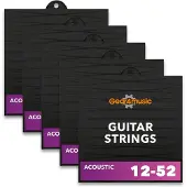Gear4Music 5 Pakker Strenge til Akustisk Guitar 80/20 Light