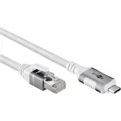 Goobay 74181, 15 m, Cat6, F/UTP (FTP), USB Type-C, RJ-45, Hvid