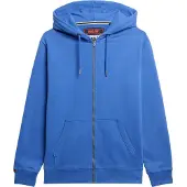 Superdry Superdrytil mænd. M2014128A Hættetrøje med hætte med lynlås og blåt essentielt logo (S), Casual, Bomuld