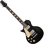 Gear4Music New Jersey Venstrehånds Elektrisk Guitar fra Sort