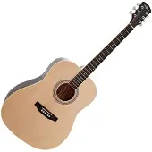 Gear4Music Dreadnought Akustisk Guitar fra Naturlig