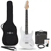 Gear4Music LA Elektrisk Guitar + Forstærkerpakke Hvid