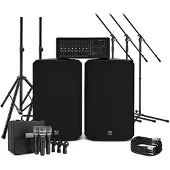 SubZero SZPA-815 300W 15" PA-system med Mikrofoner og Stativer