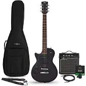Gear4Music New Jersey Venstrehånds Elektrisk Guitar + Komplet Pakke Black
