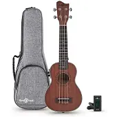 Gear4Music Sapele Soprano Electro-Ukulele Pakke fra