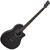Gear4Music Roundback Elektroakustisk Basguitar fra Sort