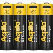 Aqiila Genopladelig USB-C Batteri AA 1,5V 2000mAh