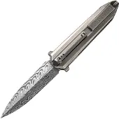 We Knife Diatomic Framelock Damascus