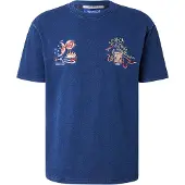 Scotch & Soda Bluser & t-shirts 'The 40th Annive' indigo / lyseblå / lysegul / kirsebærsrød