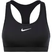 Nike Sports Bh Dri-fit Swoosh - Sort/hvid Kvinde, størrelse Large