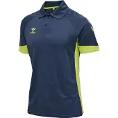 Hummel Lead Polo - Navy/Grøn Børn, størrelse 128 cm