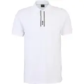BOSS BOSStil mænd. 50549362 Paddy-poloshirt med stribet stolpelukning og hvidt logo (S), Casual, Bomuld, Korte ærmer