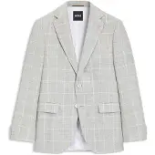 BOSS Slim fit jakke i ternet hør og ny uld