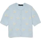 Vero Moda Cardigan 'VMDoffy Intarsia' lyseblå / hvid