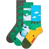 Happy socks Sokker 'Golf' lyseblå / mørkegrå / grøn / hvid