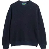 Superdry Superdrytil mænd. M6110681A Light Texture-jumper navy (L), Casual, Bomuld, Blå