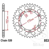 Jt 520 Jtr853.49 Steel Bagtandhjul