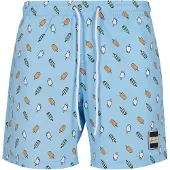 Urban Classics Badeshorts lyseblå / gul / hvid