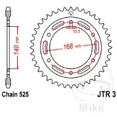 JT Sprockets 525 Jtr3.41 Steel Bagtandhjul