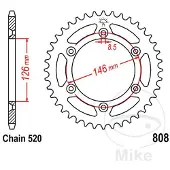 JT Sprockets 520 Sc Jtr808.49sc Steel Bagtandhjul
