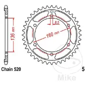 Jt 520 Jtr5.47 Steel Bagtandhjul