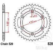 Jt 520 Jtr828.48 Steel Bagtandhjul