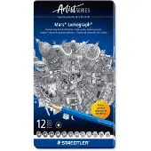 Ginza.se Mars Lumograph 100 blyanter 6B - 4H blå 12 stk (100 G12)