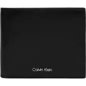 Calvin Klein Tegnebog 'Smooth Metal Logo Bifold' sort