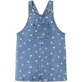 Name it Kjole blue denim / lyseblå / gul / lyserød
