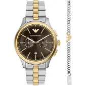 Giorgio Armani Analogt ur guld / sort / sølv