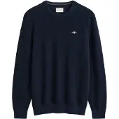 Gant Ganttil mænd. 8030291 Struktureret trøje marineblå (L), Casual, Økologisk bomuld