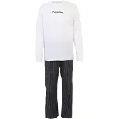 Calvin Klein Underwear Pyjamas lang grå / sort / hvid