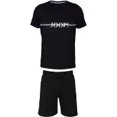 JOOP! Pyjamas kort navy / lyseblå / sort / hvid