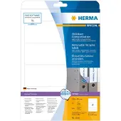 Herma Special - Papir - mat - aftagelig selvklæbende - hvid - 192 x 59 mm 100 etikette(r) (25 ark x 4) uigennemsigtige mappemærkater