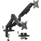 Gembird - Monteringssæt (skrivebordsmonteringsarm) - justerbar arm - for 2 LCD / plasmapaneler - USB porte - stål, plastik - fin tekstursort - skærmstørrelse: 17-32 - skrivebordsmonterbar