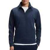 BOSS BOSStil mænd. 50468926 Sweatshirt Fleece Zip Neck Navy (L), Blå, Casual, Bomuld