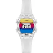GUESS Ur 'Phineas' blå / gul / mørk pink / transparent