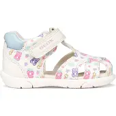 Geox Sandaler - Zapito - Hvid/Lyseblå m. Bamser - - 26 - Sandal